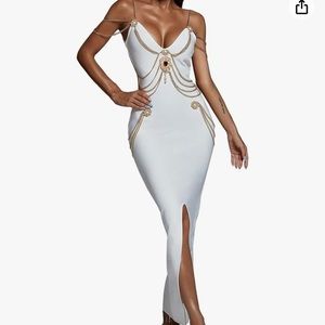 BELLA BARNETT White Embellishment Maxi Dress